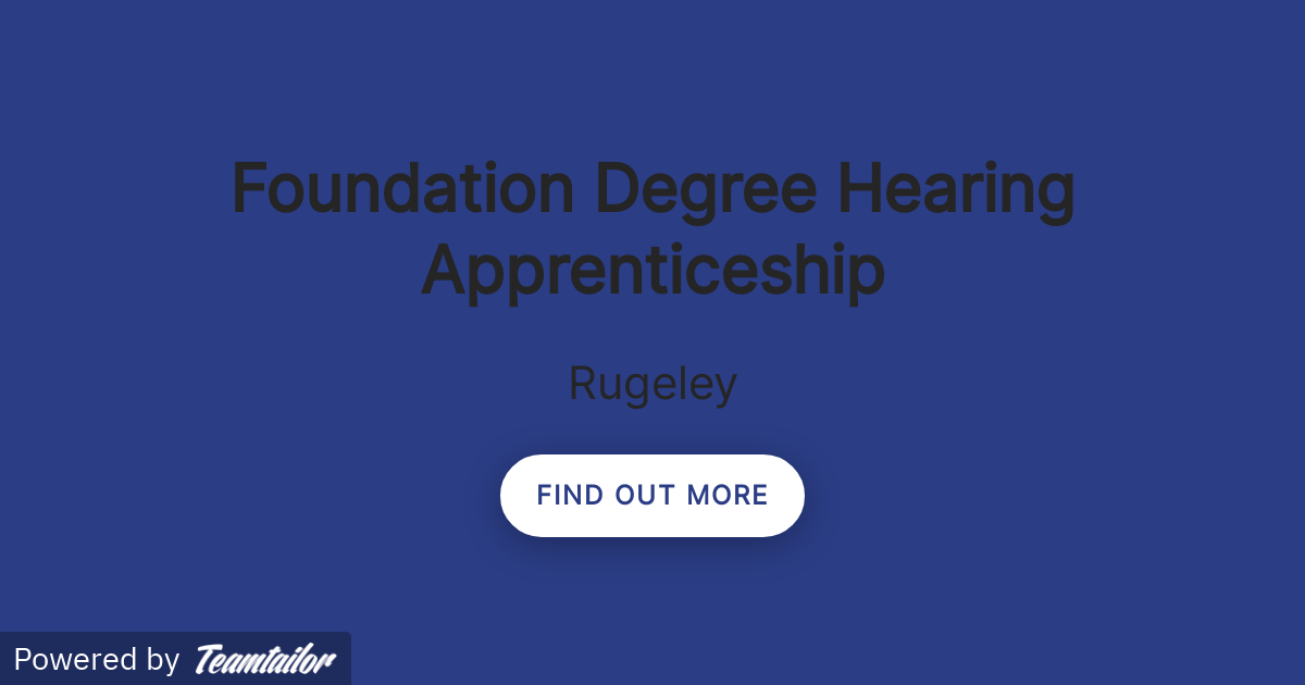 Foundation Degree Hearing Apprenticeship Scrivens Opticians and