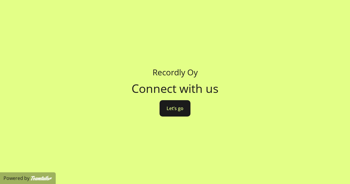 Recordly Oy – Connect