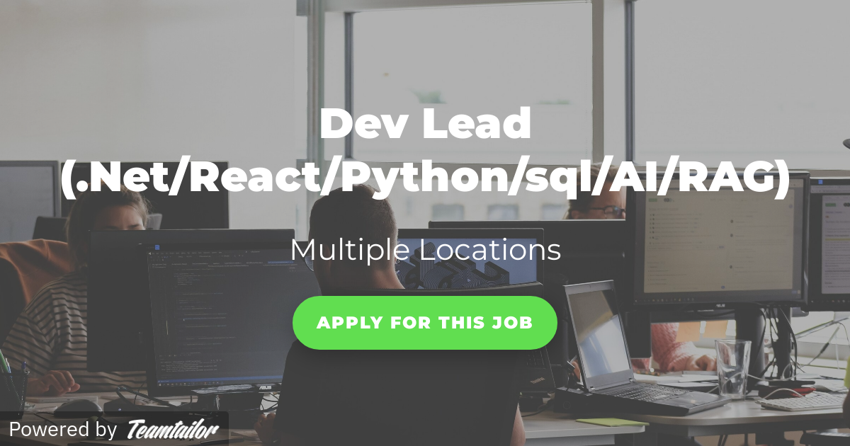 Dev Lead (.Net/React/Python/sql/AI/RAG) - Wakapi