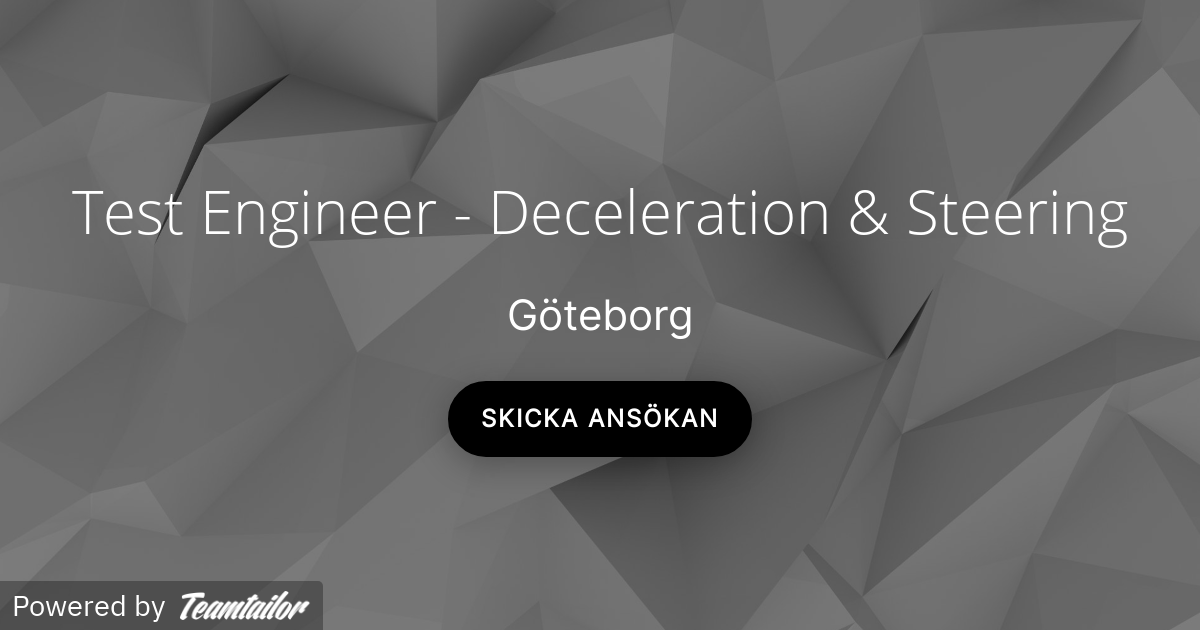 Test Engineer Deceleration & Steering Techster Solutions