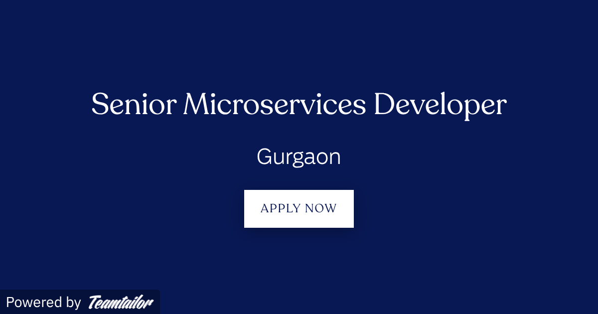 Senior Microservices Developer - GMG