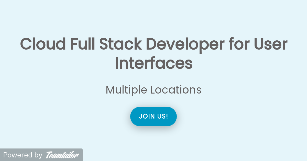 Cloud Full Stack Developer for User Interfaces - OpenNebula Systems