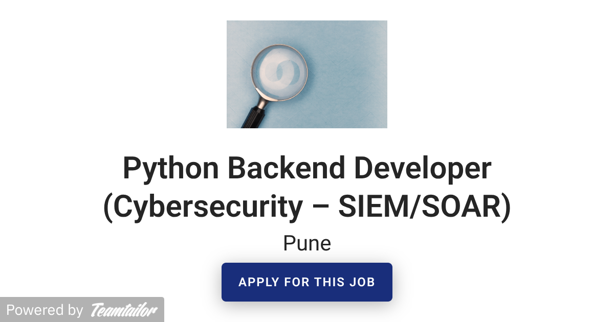 Python Backend Developer (Cybersecurity – SIEM/SOAR) - Sperton Global AS