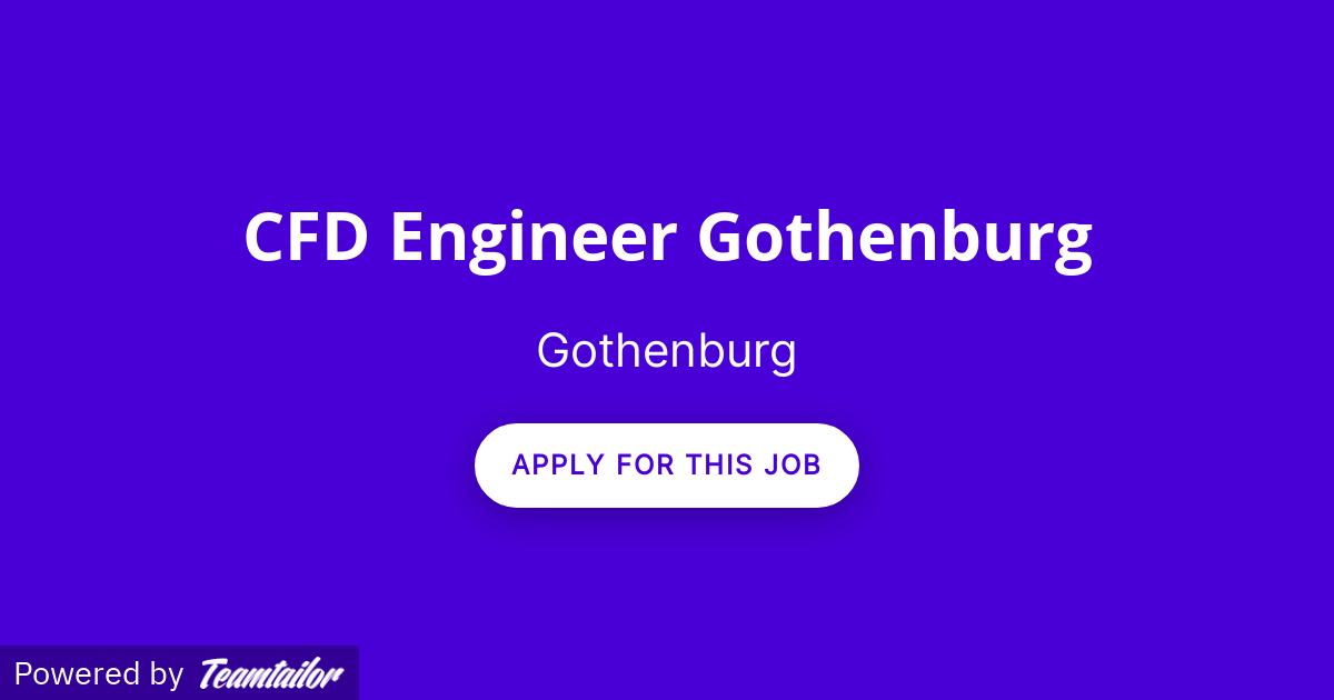 CFD Engineer Gothenburg Arion Recruitment