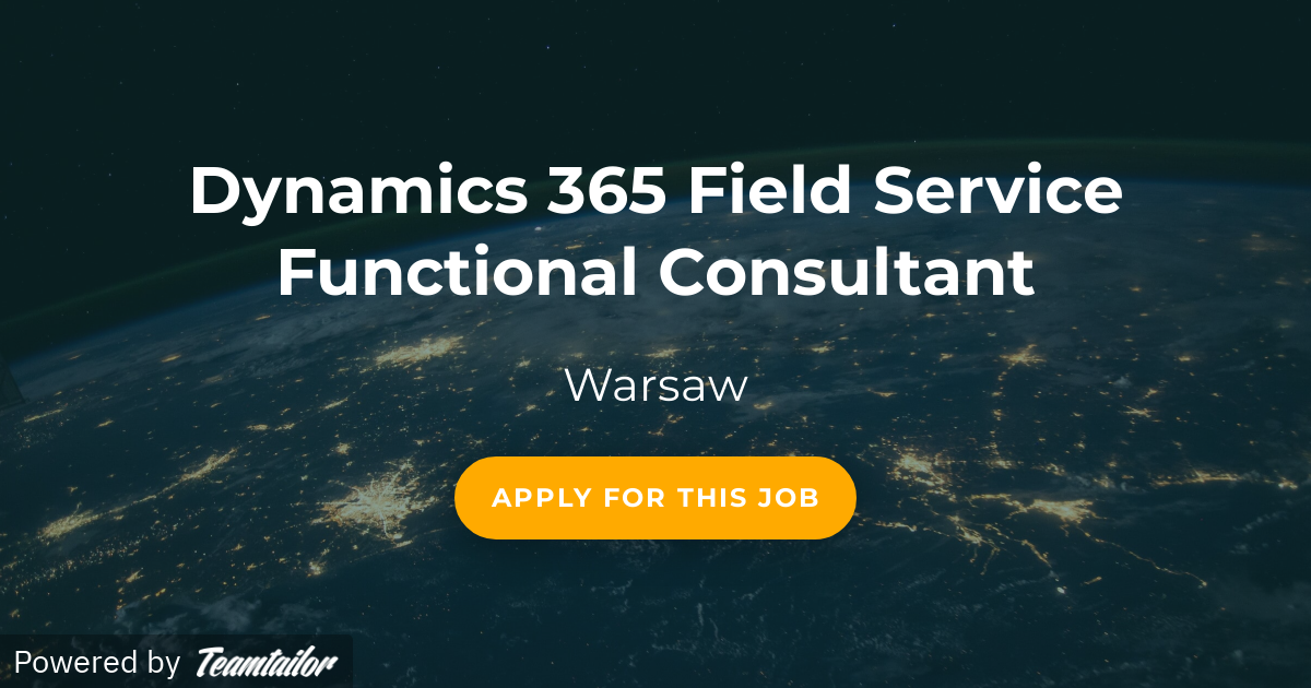 Dynamics 365 Field Service Functional Consultant WLG