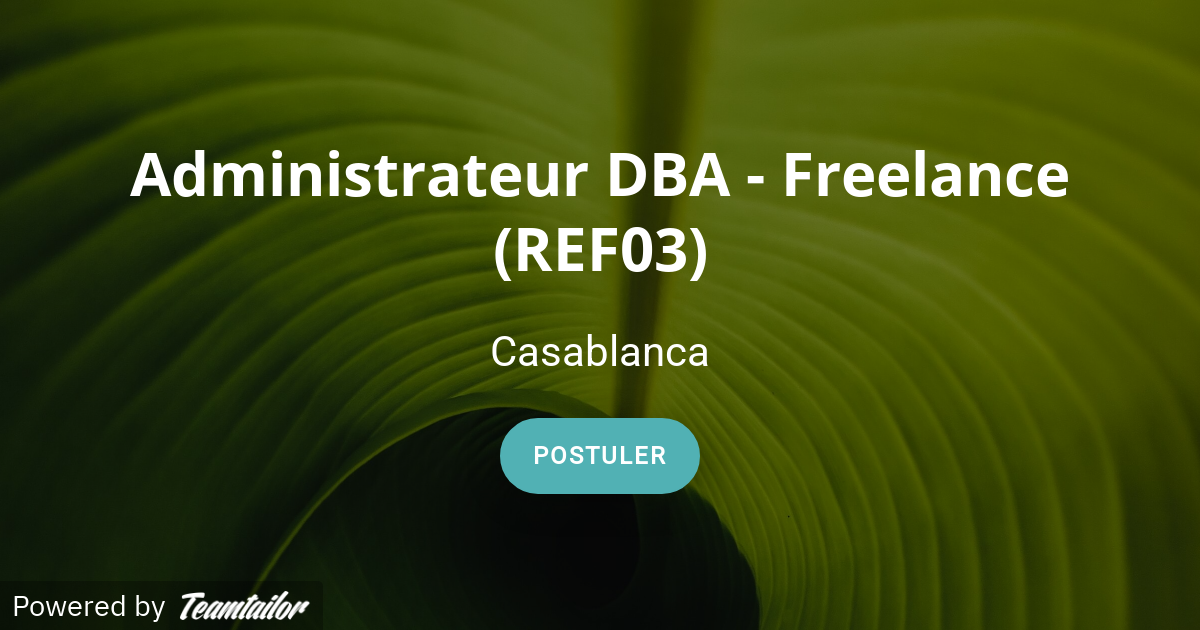 Administrateur DBA - Freelance (REF03) - Trusted Advisors