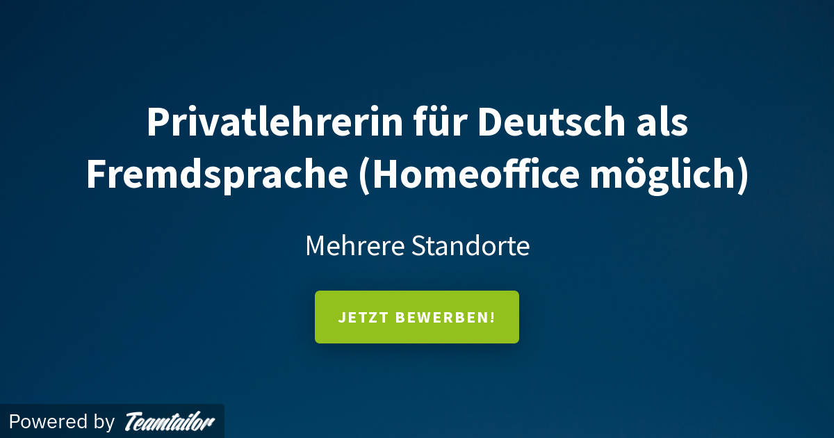 Privatlehrerin für Deutsch als Fremdsprache (Homeoffice möglich