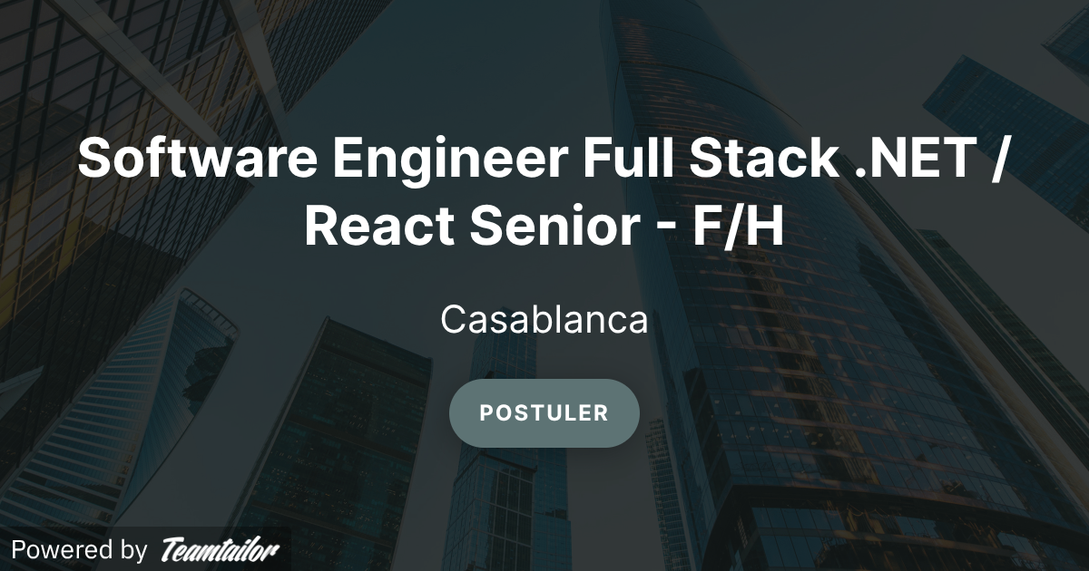 Software Engineer Full Stack .NET / React Senior - F/H - ChapsVision