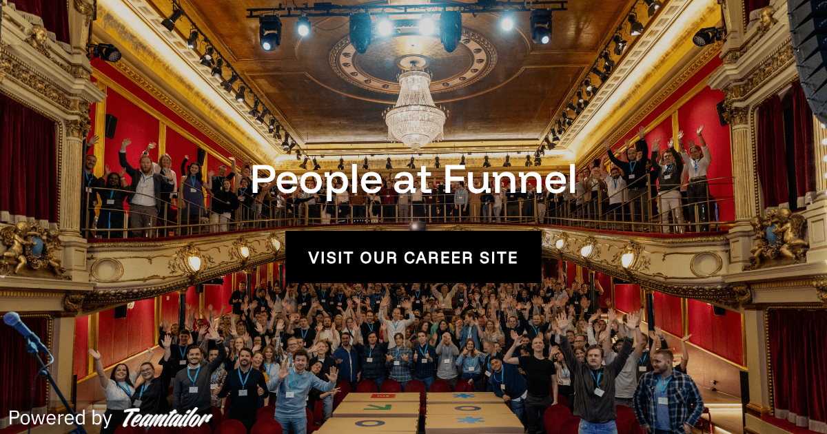 Funnel employees celebrating project success together