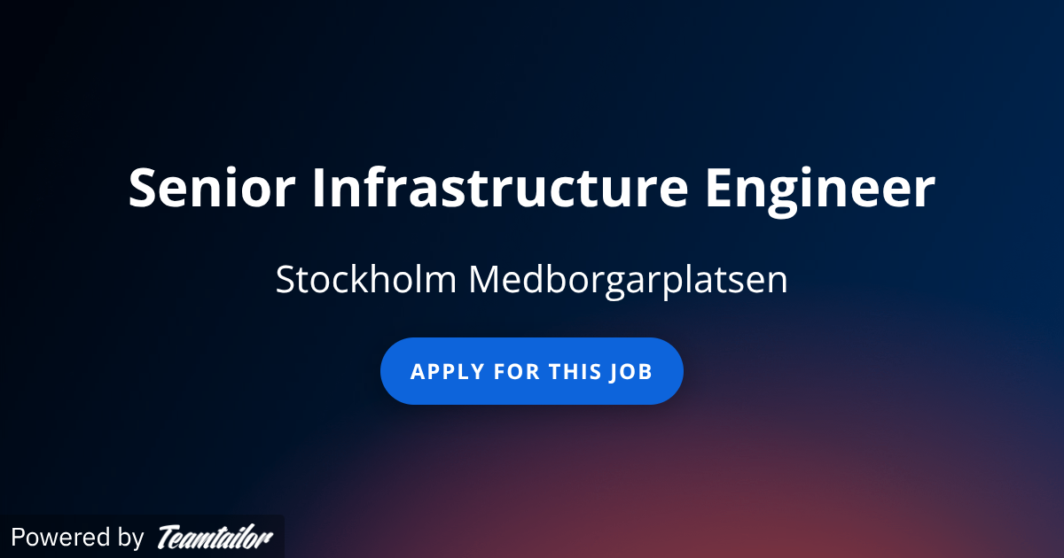 Senior Infrastructure Engineer - Serverpod