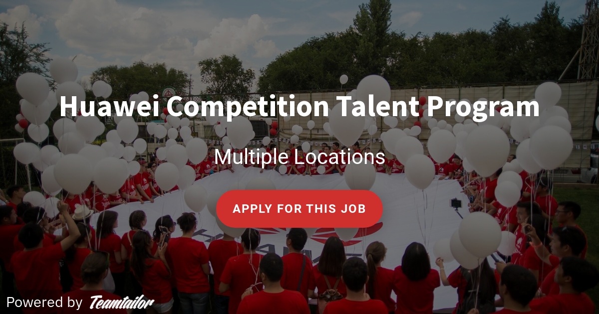 Huawei Programma Huawei Competition Talent Program - Huawei Sweden R&D