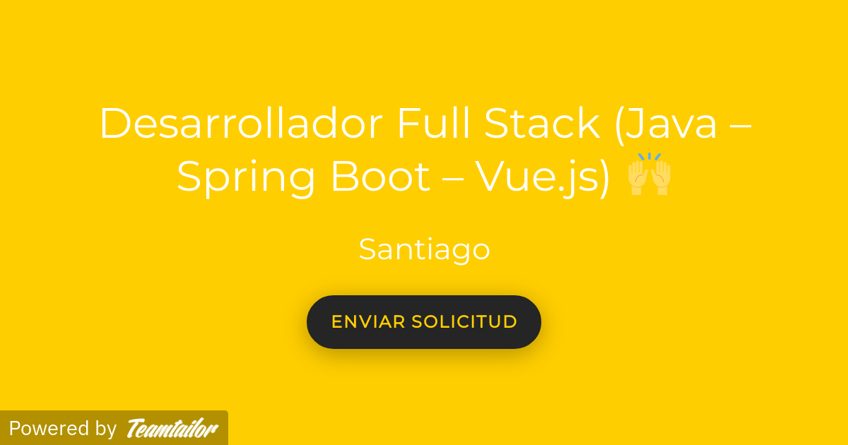 Desarrollador Full Stack (Java – Spring Boot – Vue.js) 🙌 - Apiux Tech