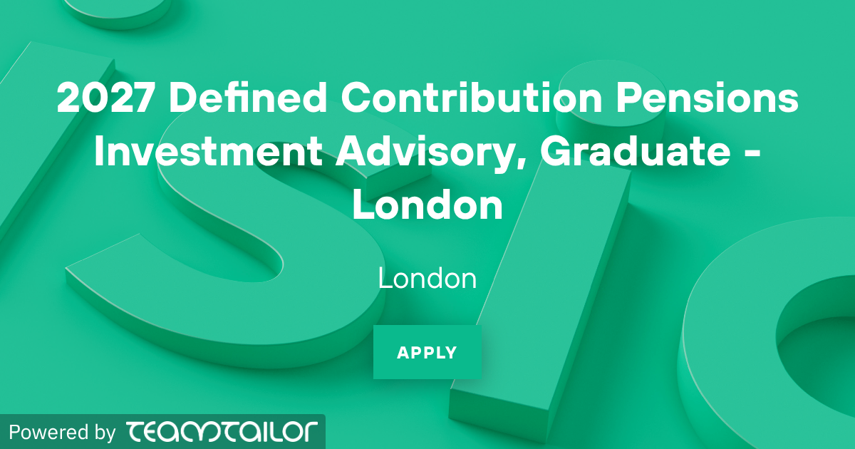 2027 Defined Contribution Pensions Investment Advisory, Graduate ...