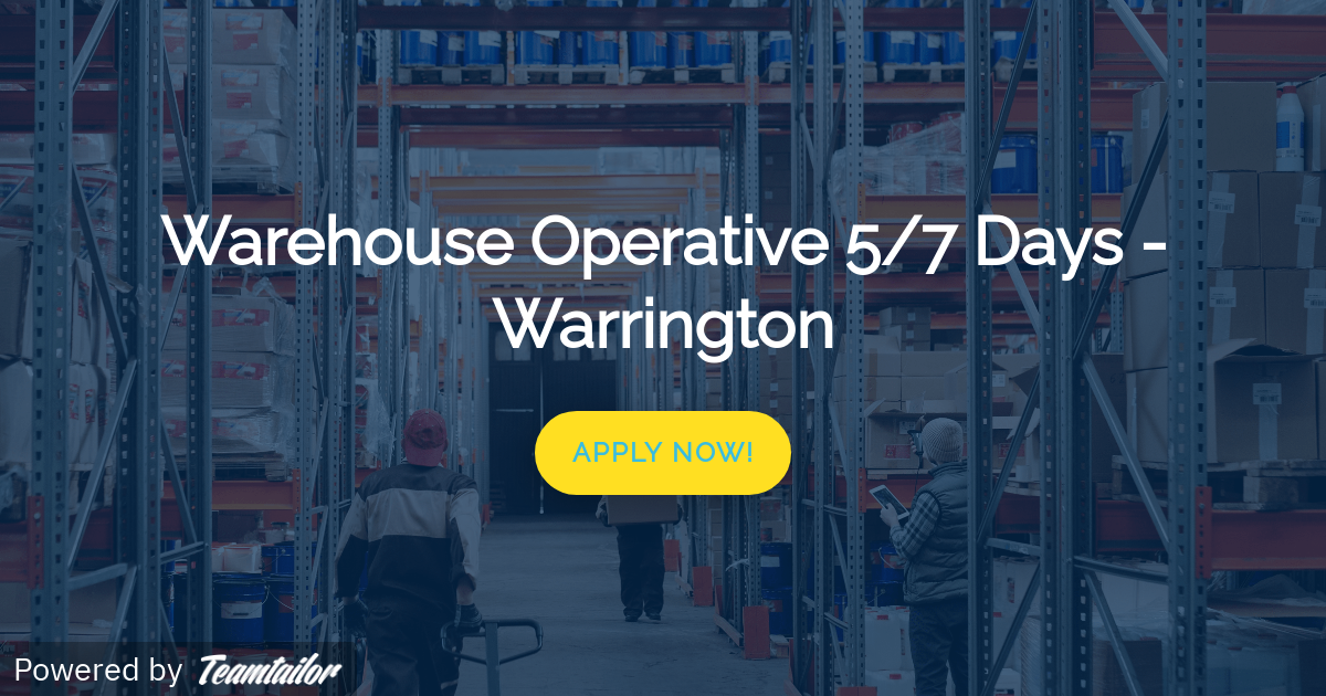 Warehouse Operative 5/7 Days Warrington Mint People