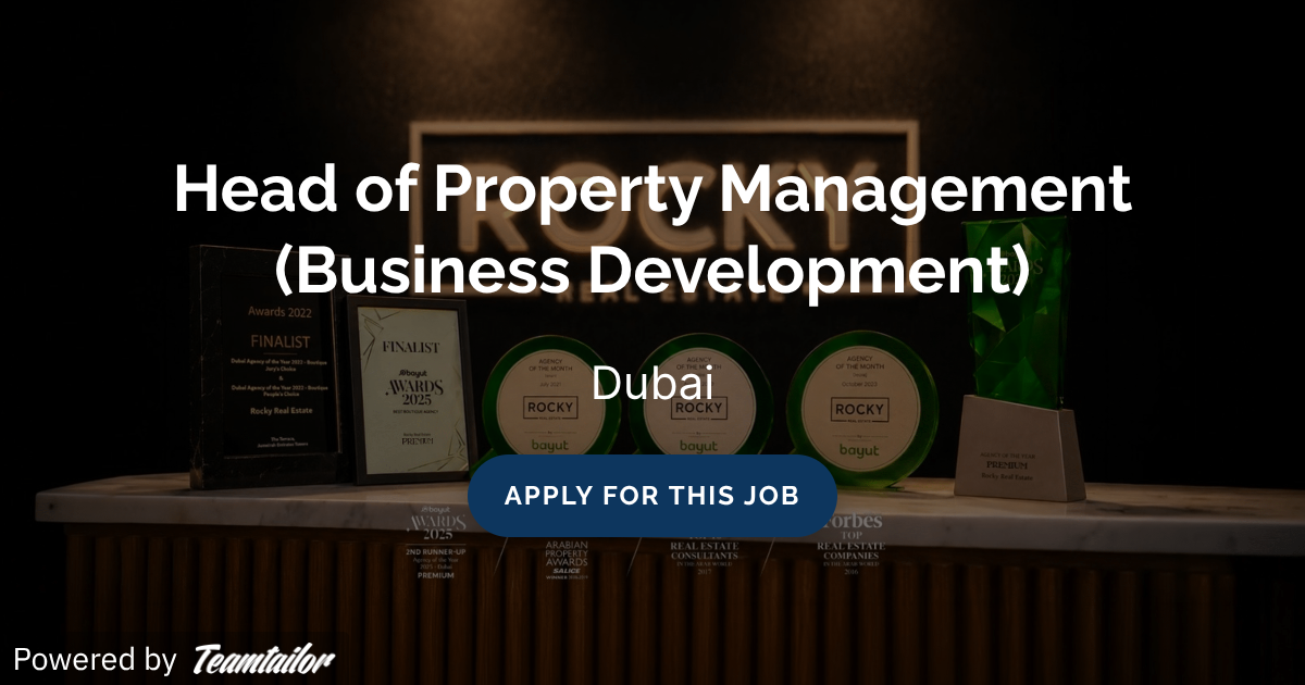 Head of Property Management (Business Development) - Rocky Real Estate LLC