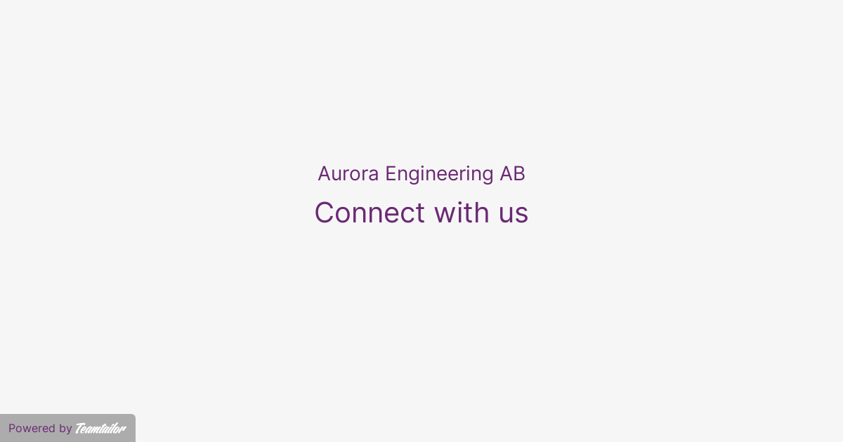 Aurora Engineering AB – Connect