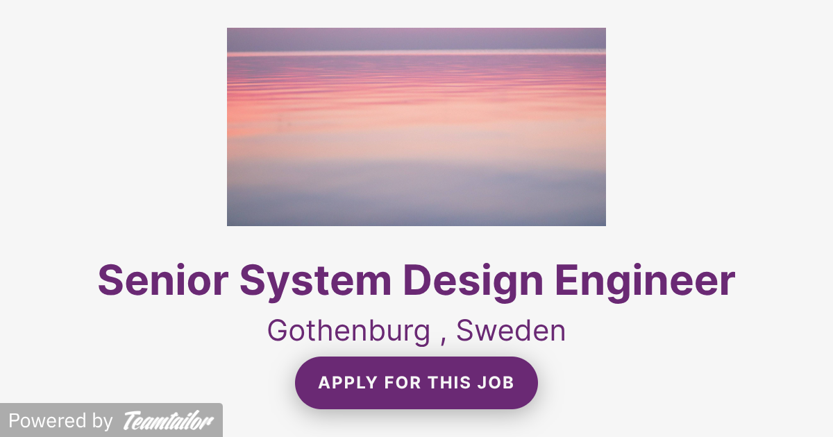 Senior System Design Engineer - Aurora Engineering AB