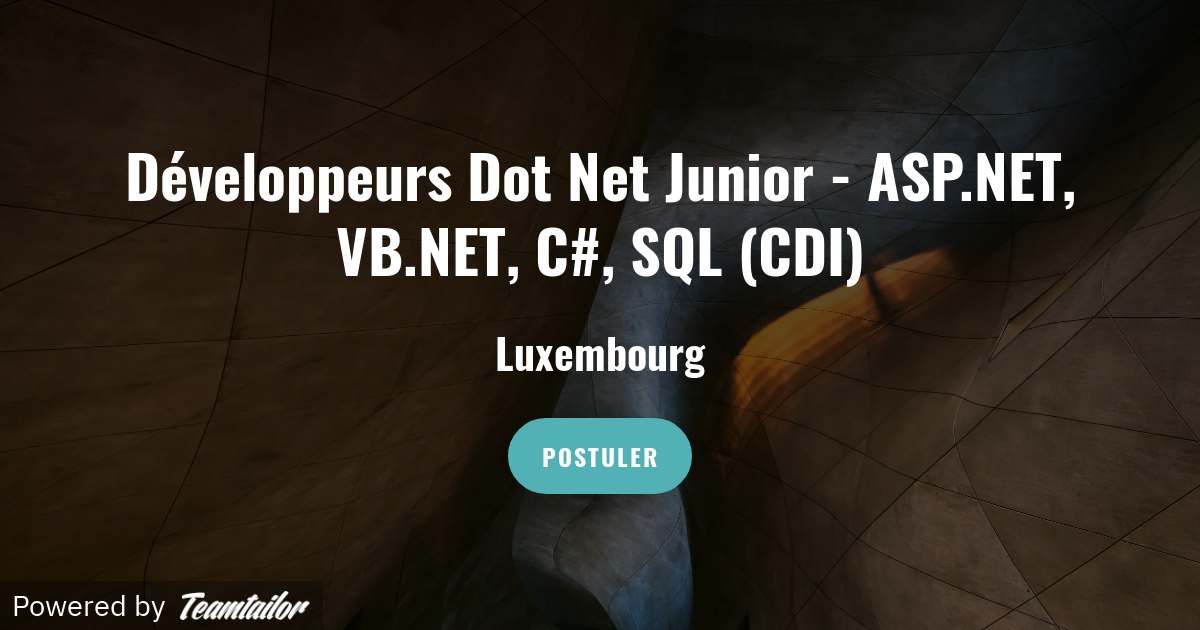 Développeurs Dot Net Junior - ASP.NET, VB.NET, C#, SQL (CDI) - Trusted ...