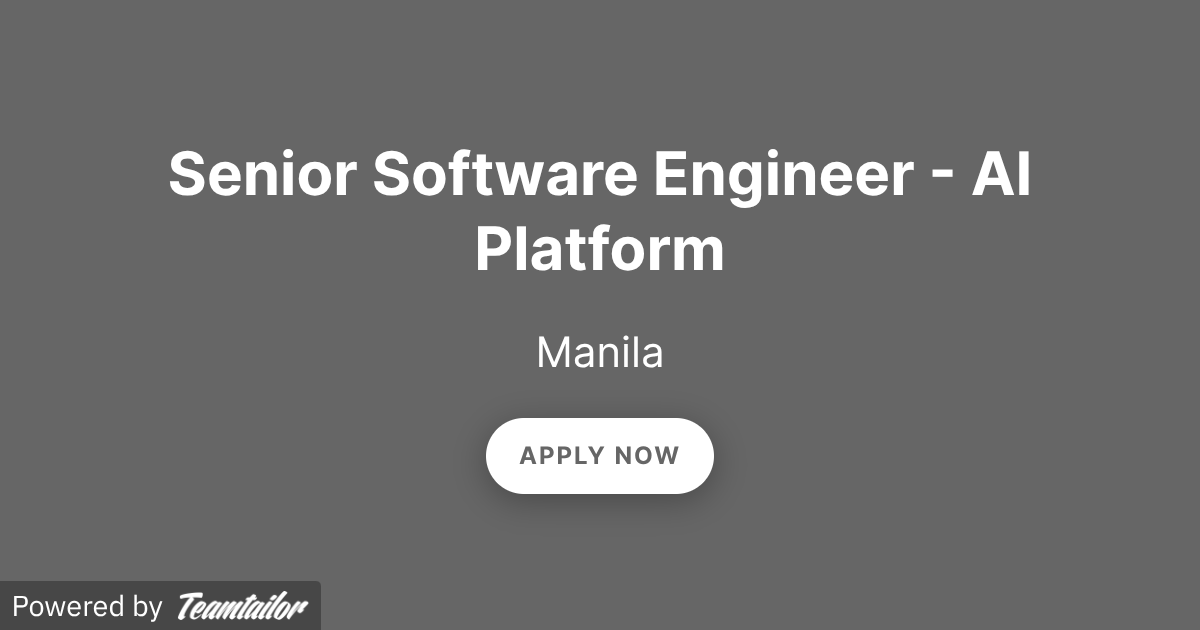 Senior Software Engineer - AI Platform - EtonHouse Singapore