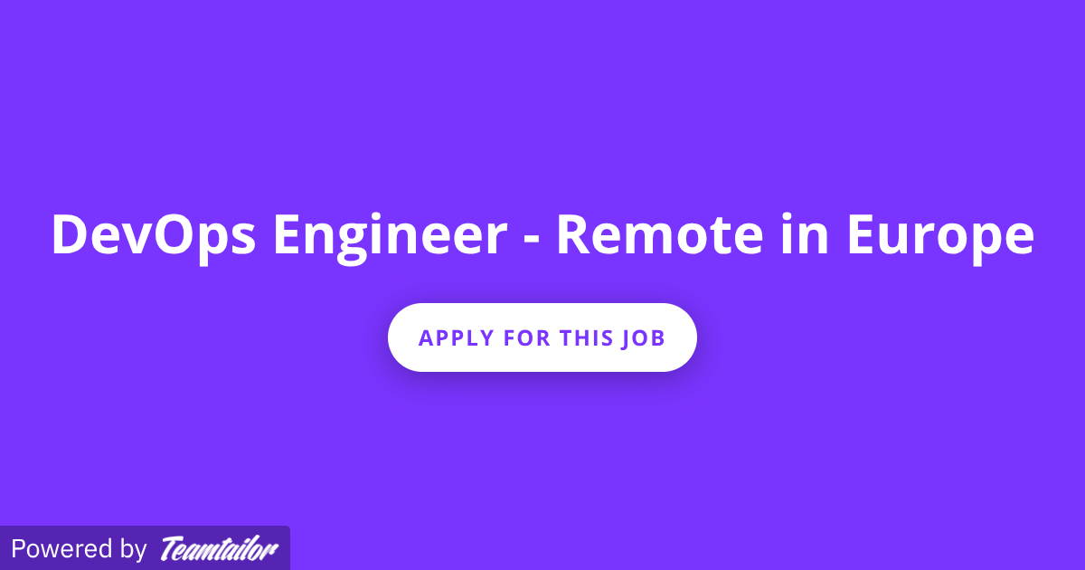 DevOps Engineer - Remote in Europe - Opply
