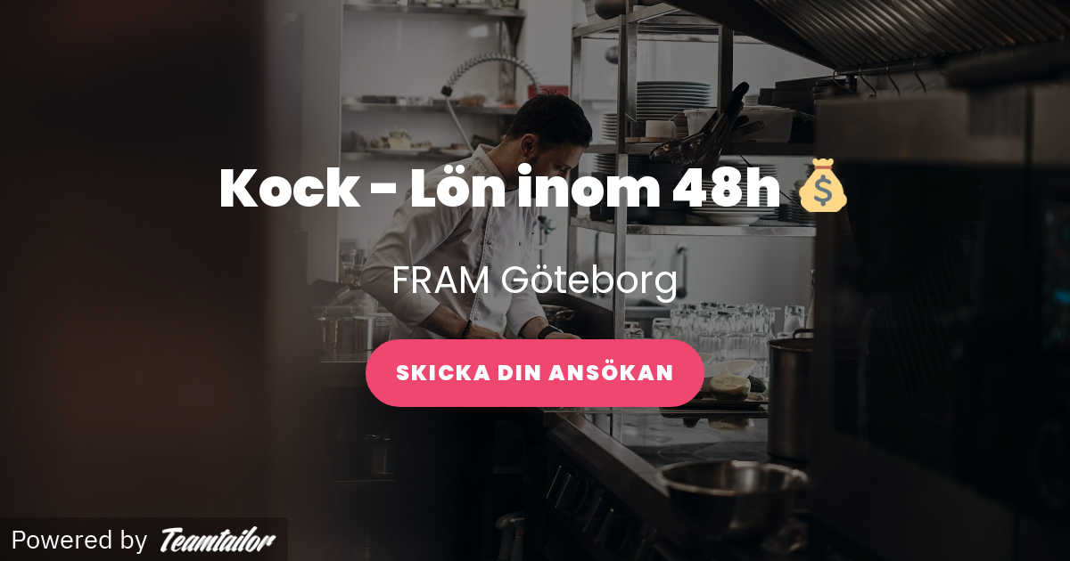 Kock Lön inom 48h 💰 FRAM Bemanning