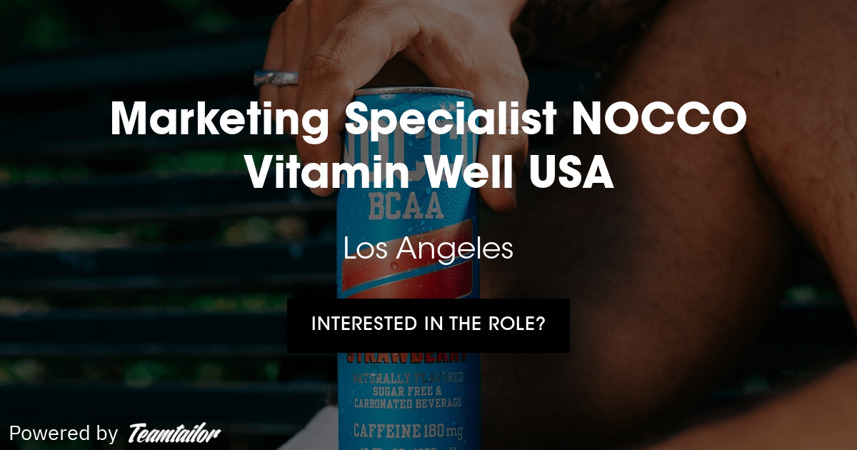 Marketing Specialist NOCCO Vitamin Well USA Vitamin Well Group