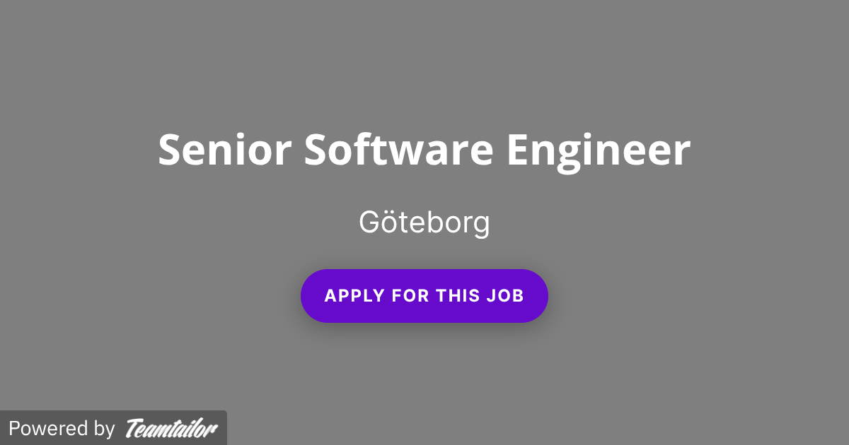 Senior Software Engineer - Epitome
