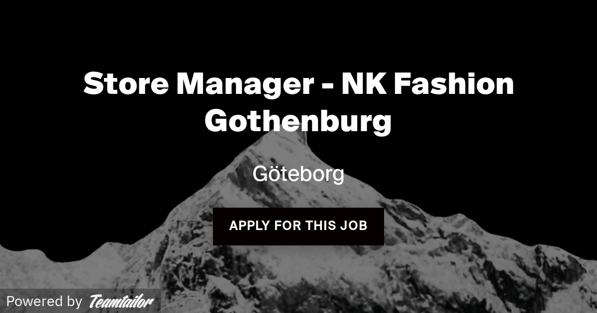 Store Manager NK Fashion Gothenburg J.Lindeberg