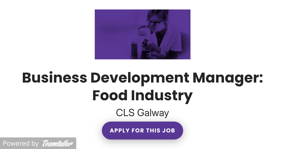 Cls Lab Manager Business Development Manager: Food Industry - CLS - Complete Laboratory ...