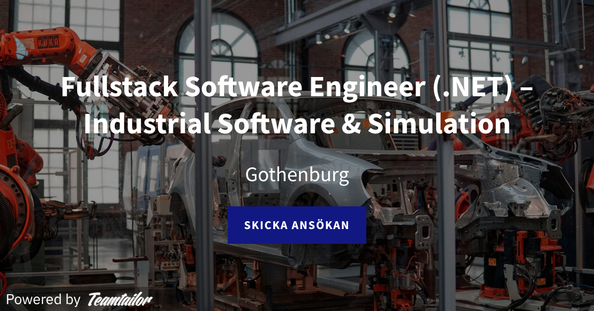 Fullstack Software Engineer (.NET) – Industrial Software & Simulation ...