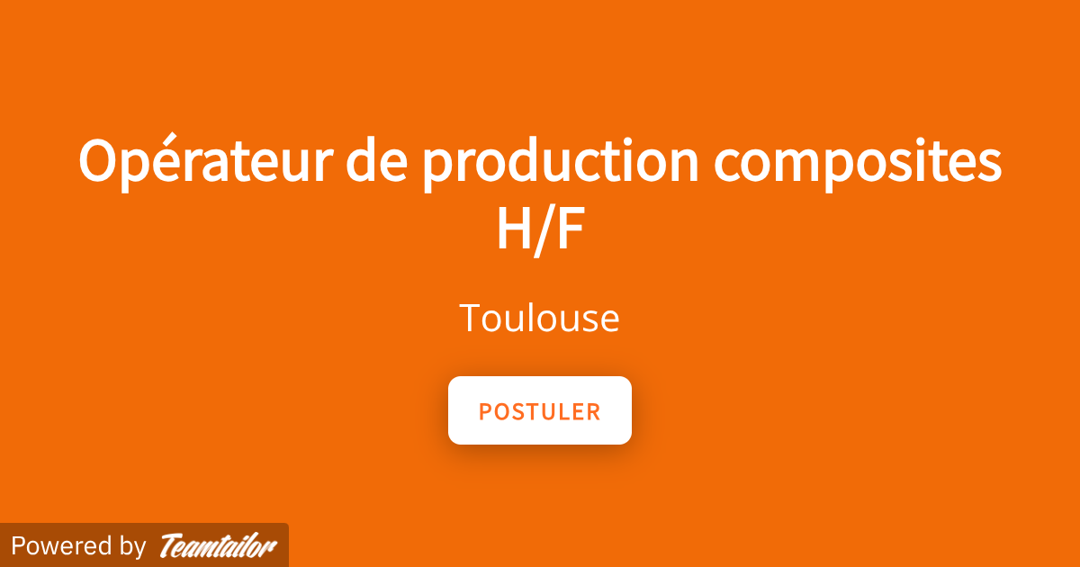 Opérateur de production composites - CDD 6 mois H/F - Delair