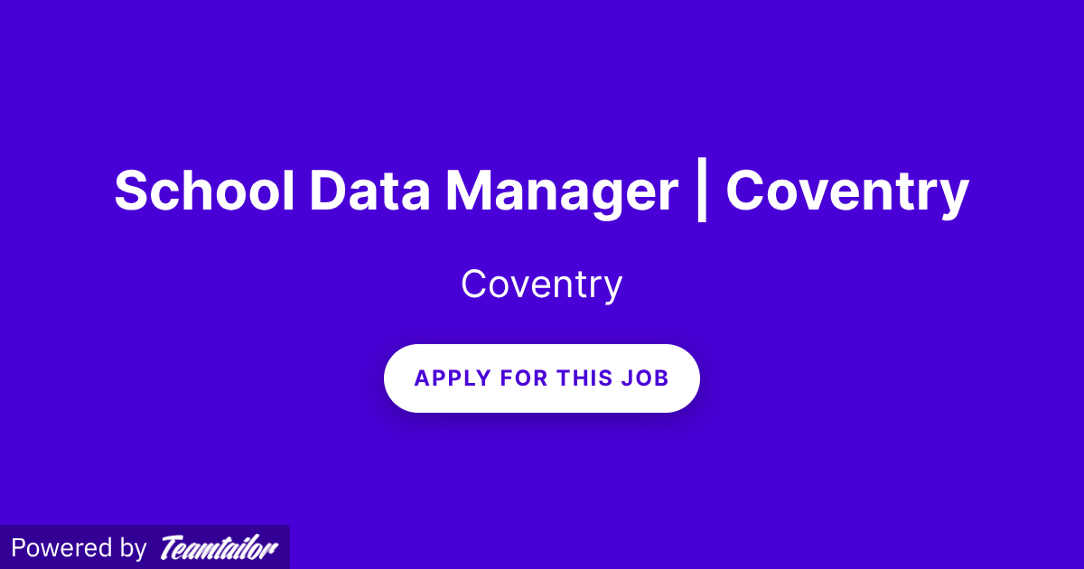 School Data Manager | Coventry - Marchant Recruitment