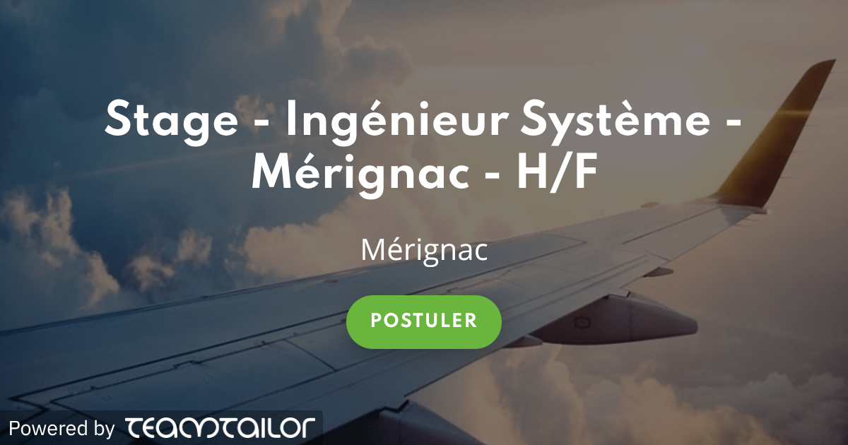 Stage - Ingénieur Système - Mérignac - H/F - ECM - Engineering ...
