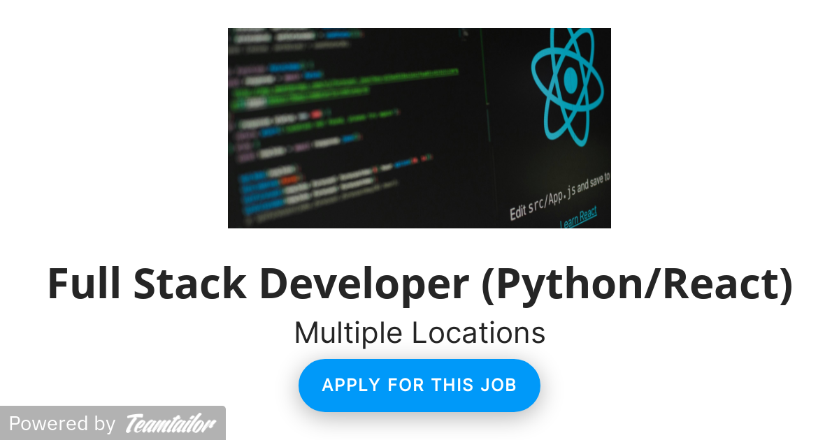 Full Stack Developer (Python/React) - Appsilon