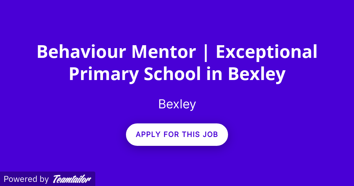 Behaviour Mentor | Exceptional Primary School in Bexley - Marchant ...