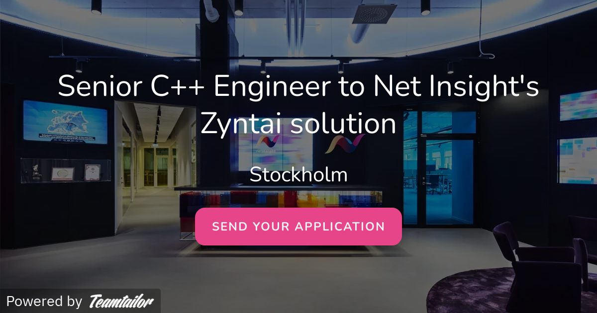 Senior C++ Engineer to Net Insight's Zyntai solution - Pinetree