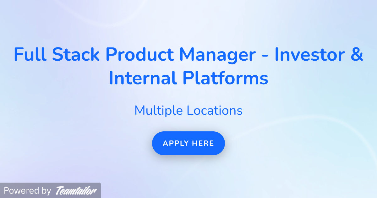 Full Stack Product Manager - Investor & Internal Platforms - Crunchbase