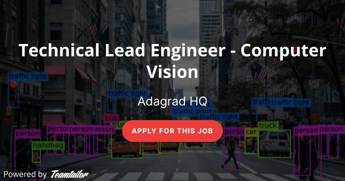Technical Lead Engineer - Computer Vision - Adagrad AI