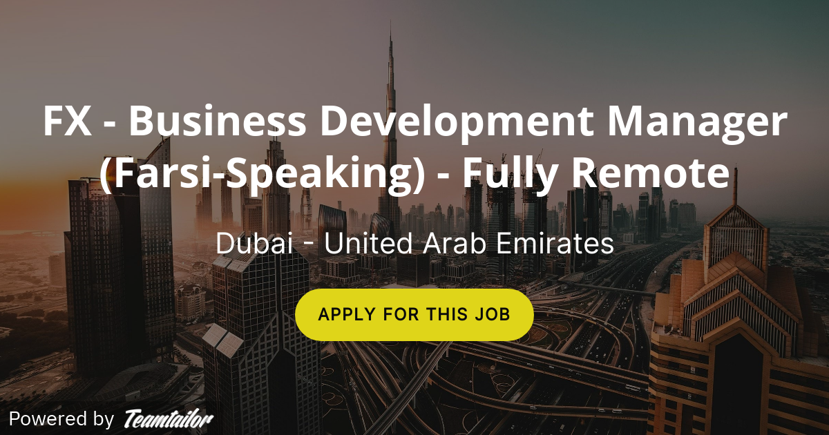 FX Business Development Manager (FarsiSpeaking) Fully Remote Salve.Inno Consulting
