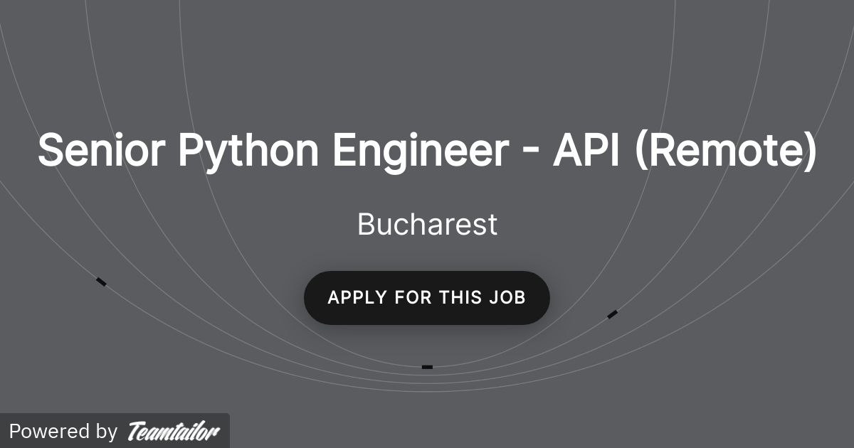 Senior Python Engineer - API (Remote) - Crystal Intelligence
