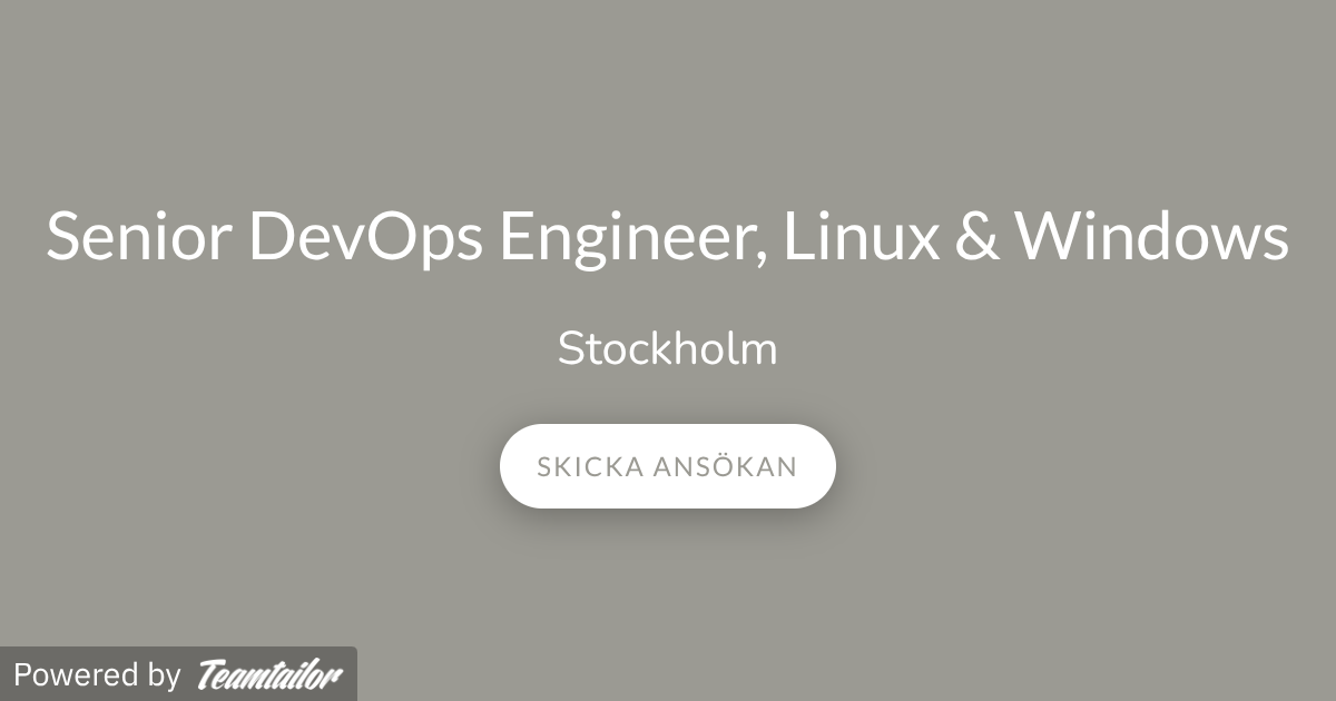 Senior DevOps Engineer, Linux & Windows - Tavana IT