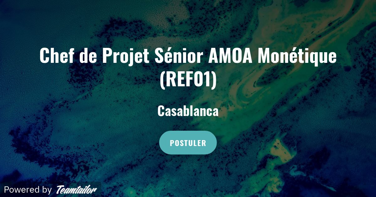 Chef de Projet Sénior AMOA Monétique (REF01) Trusted Advisors — free download