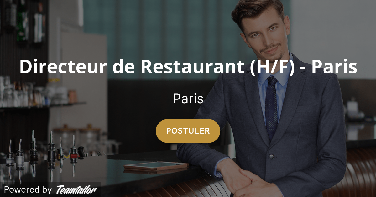 Directeur de Restaurant (H/F) - Paris - Joby Connect