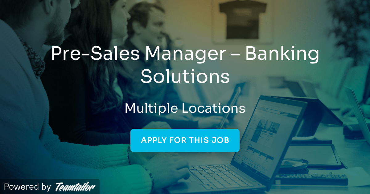 PreSales Manager Banking Solutions Evitec Solutions