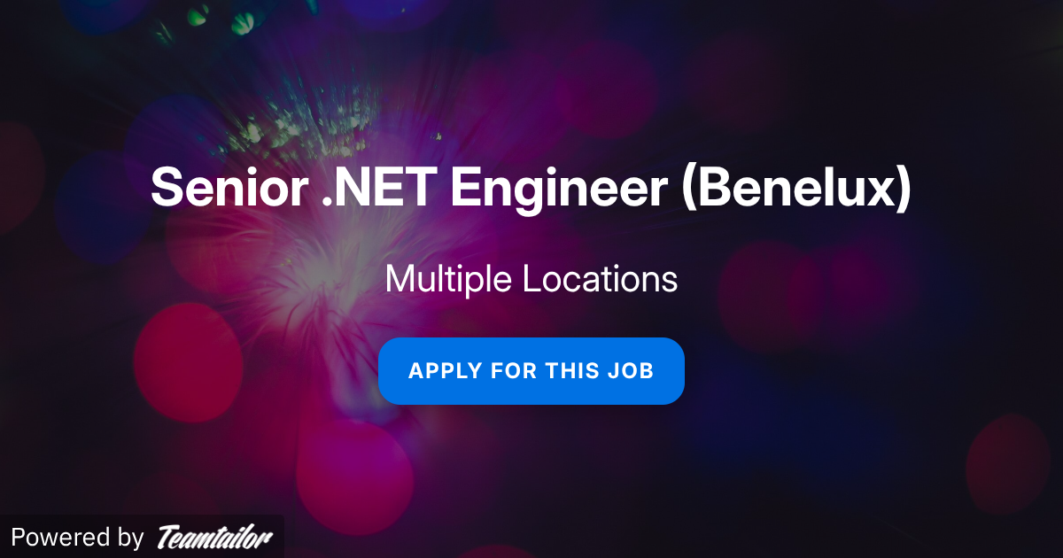 Senior .NET Engineer (Benelux) - Lateral Group