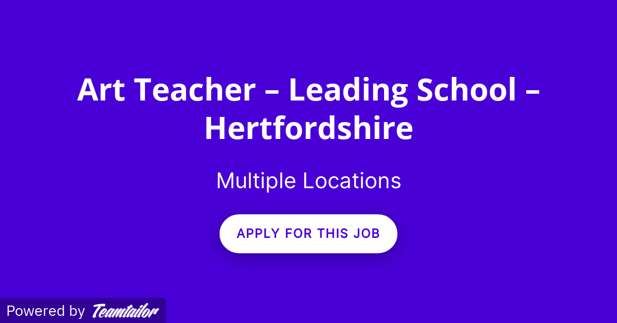 Art Teacher Leading School Hertfordshire Wayman Learning Trust
